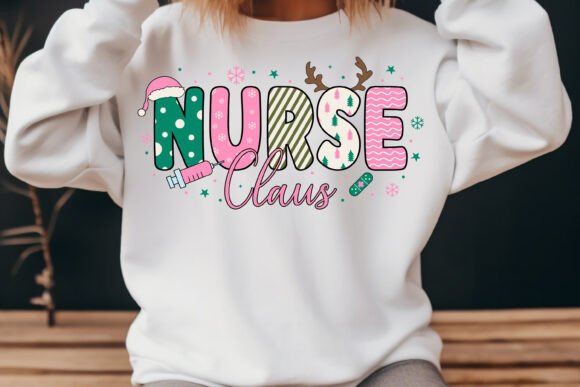 Pink Nurse Claus: A Retro Holiday Design for Your Projects