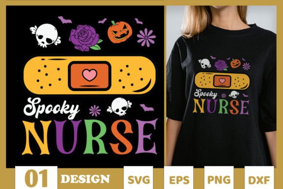 Spooky Halloween Nurse Design for Embroidery Projects
